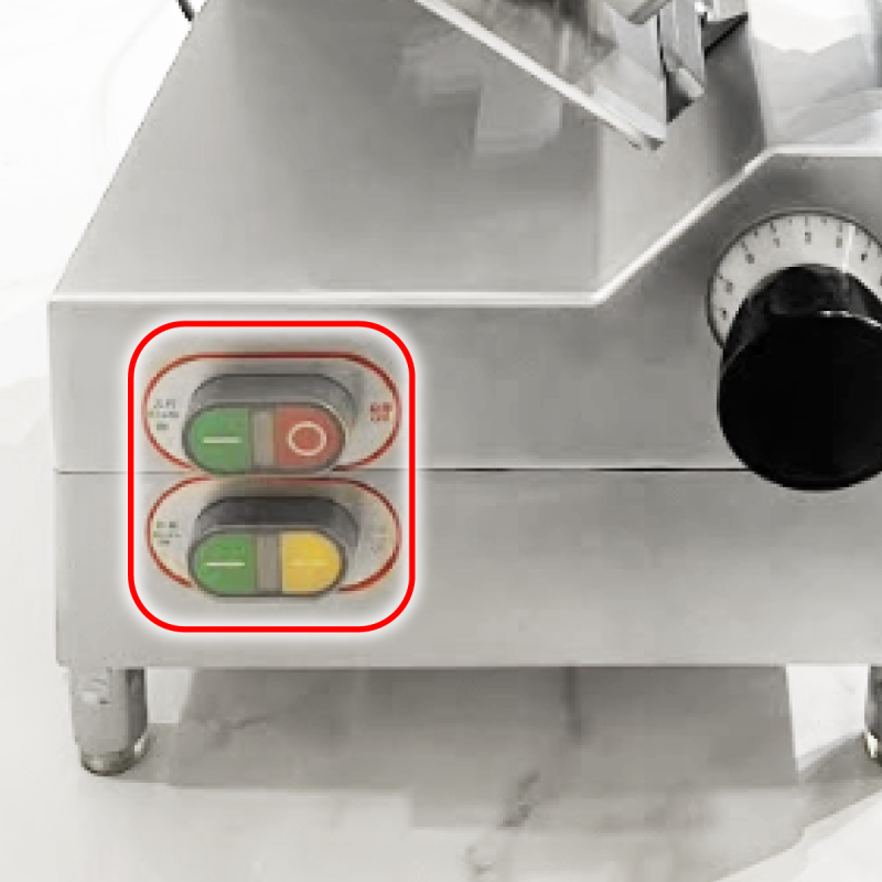 เครื่องสไลด์เนื้อ สไลด์หมู อัตโนมัติ แบบตั้งพื้น 14 นิ้ว AZ-AT 18