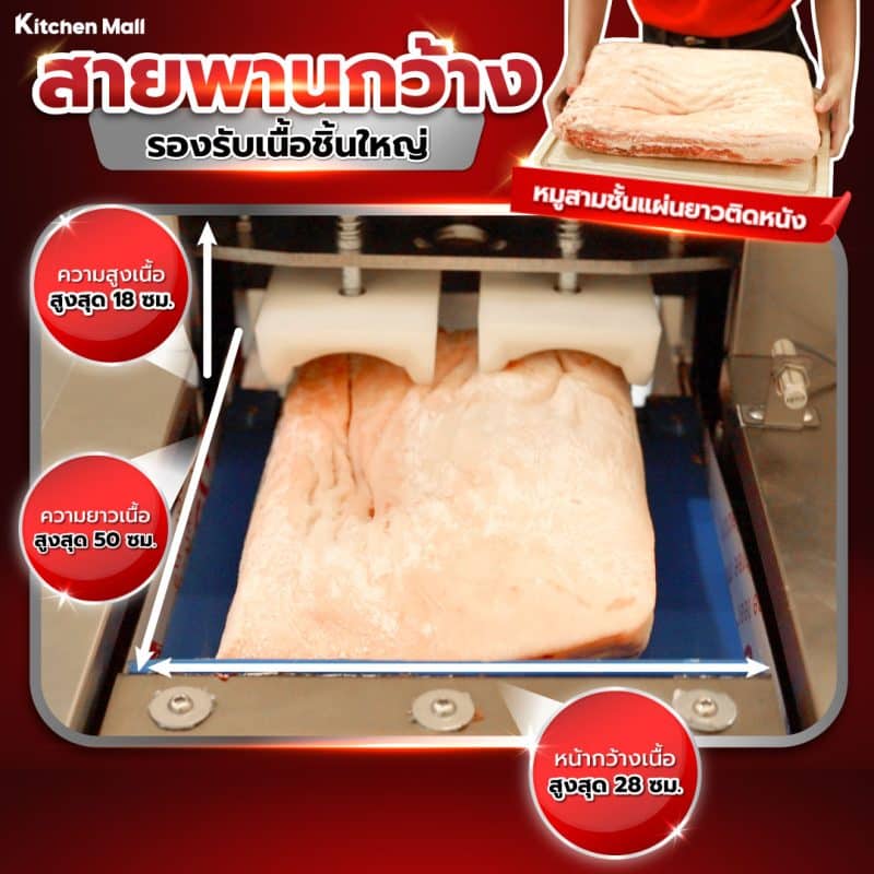 เครื่องสไลด์เนื้อ สไลด์หมู แนวนอน แบบ 2 ช่อง AZ - 2IN1 18